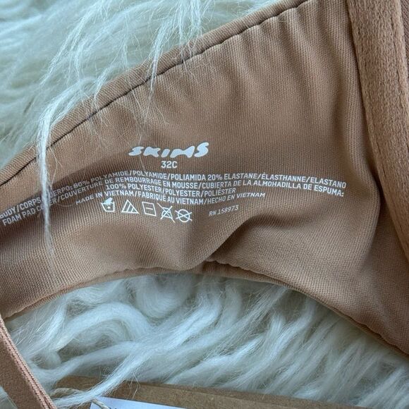 Skims Fits Everybody T-shirt Bra Ochre Size 32C - Picture 7 of 8
